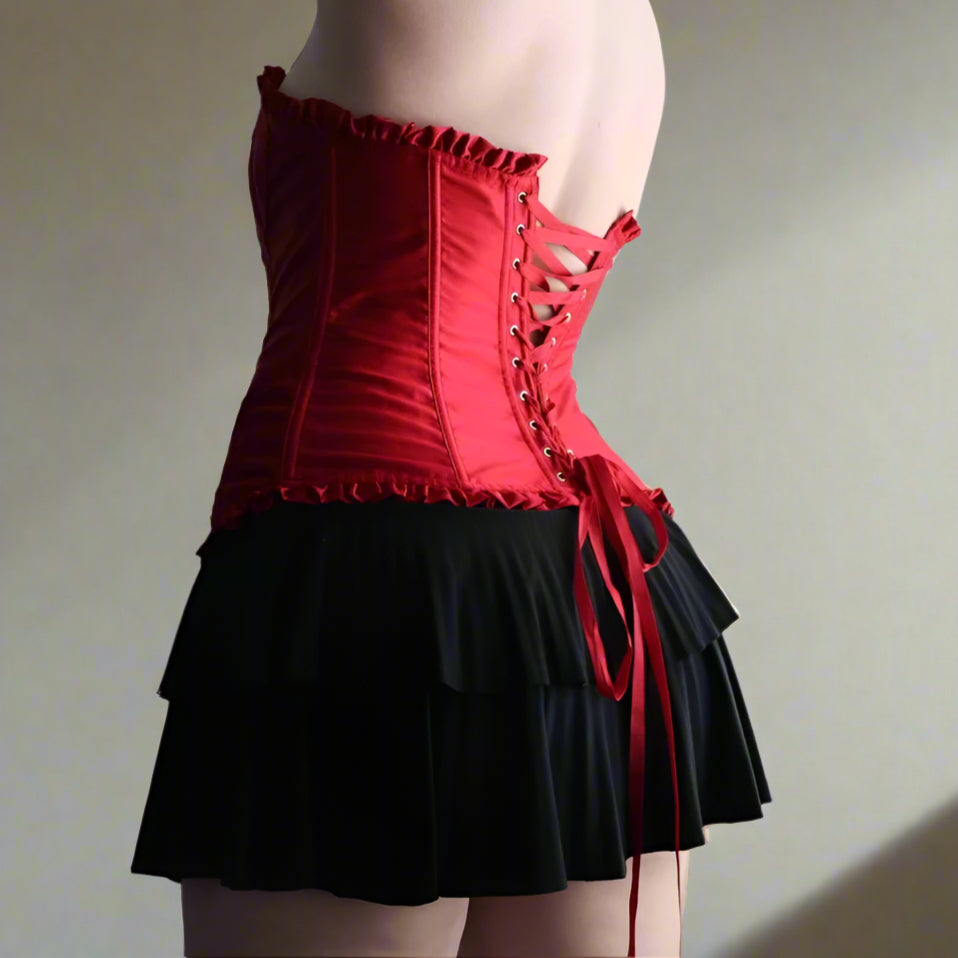 Victoria's Secret Sexy Little Things Red Satin Corset Top