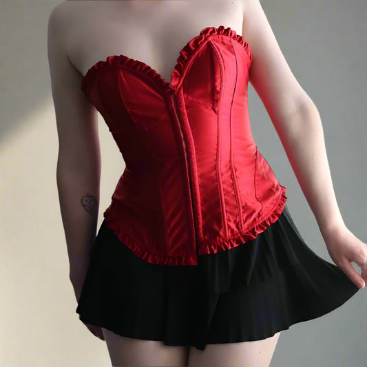 Victoria's Secret Sexy Little Things Red Satin Corset Top