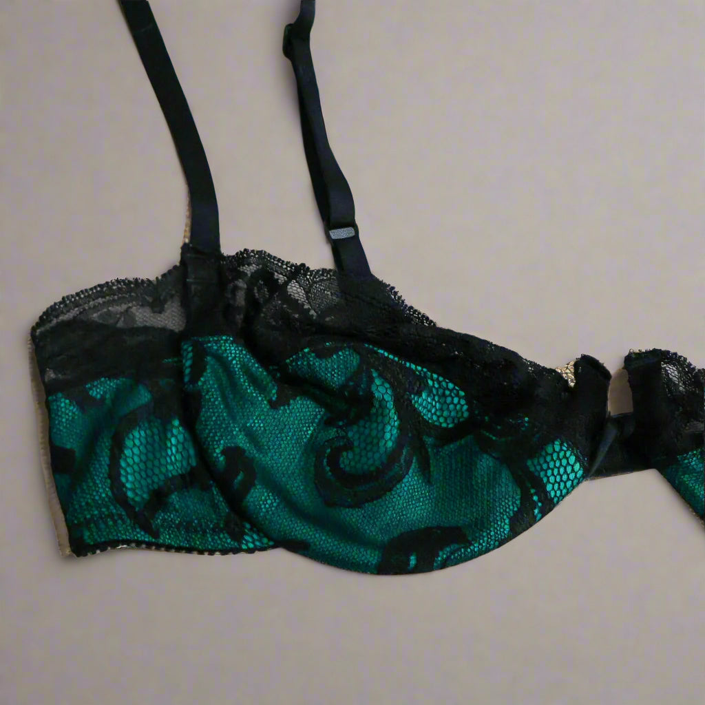 Victoria's Secret Vintage Teal Lace Balconette Bra