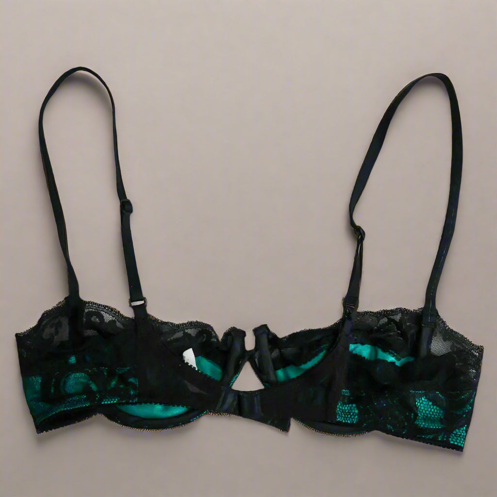 Victoria's Secret Vintage Teal Lace Balconette Bra